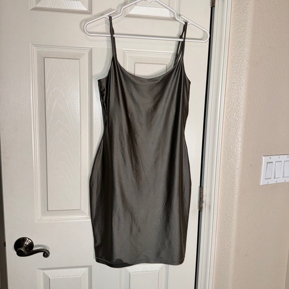 SKIMS Dresses & Skirts - 💥💥HOST PICK!!💥💥 Never worn Skims swim bodycon dark gray steel mini dress - large